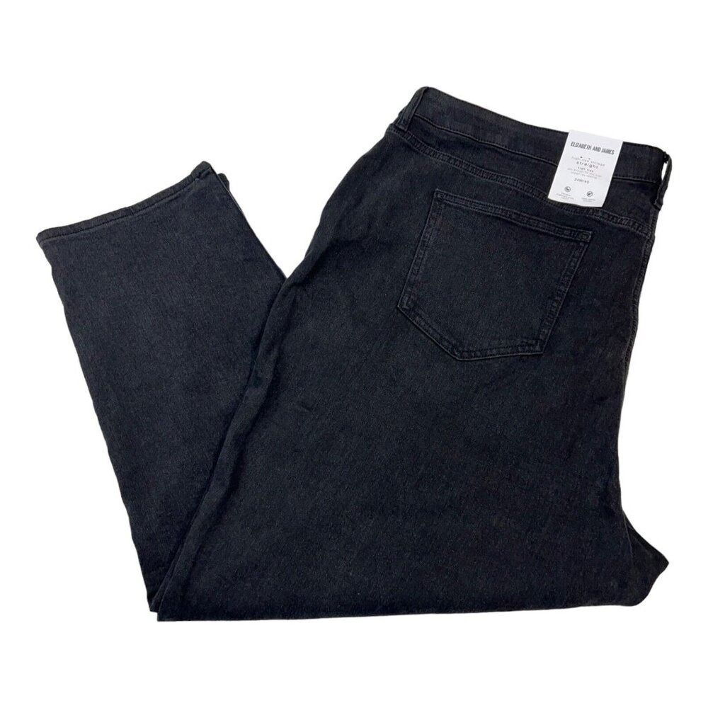 Elizabeth And James Jeans Black Denim High Rise Vintage Straight Size 24 Casual